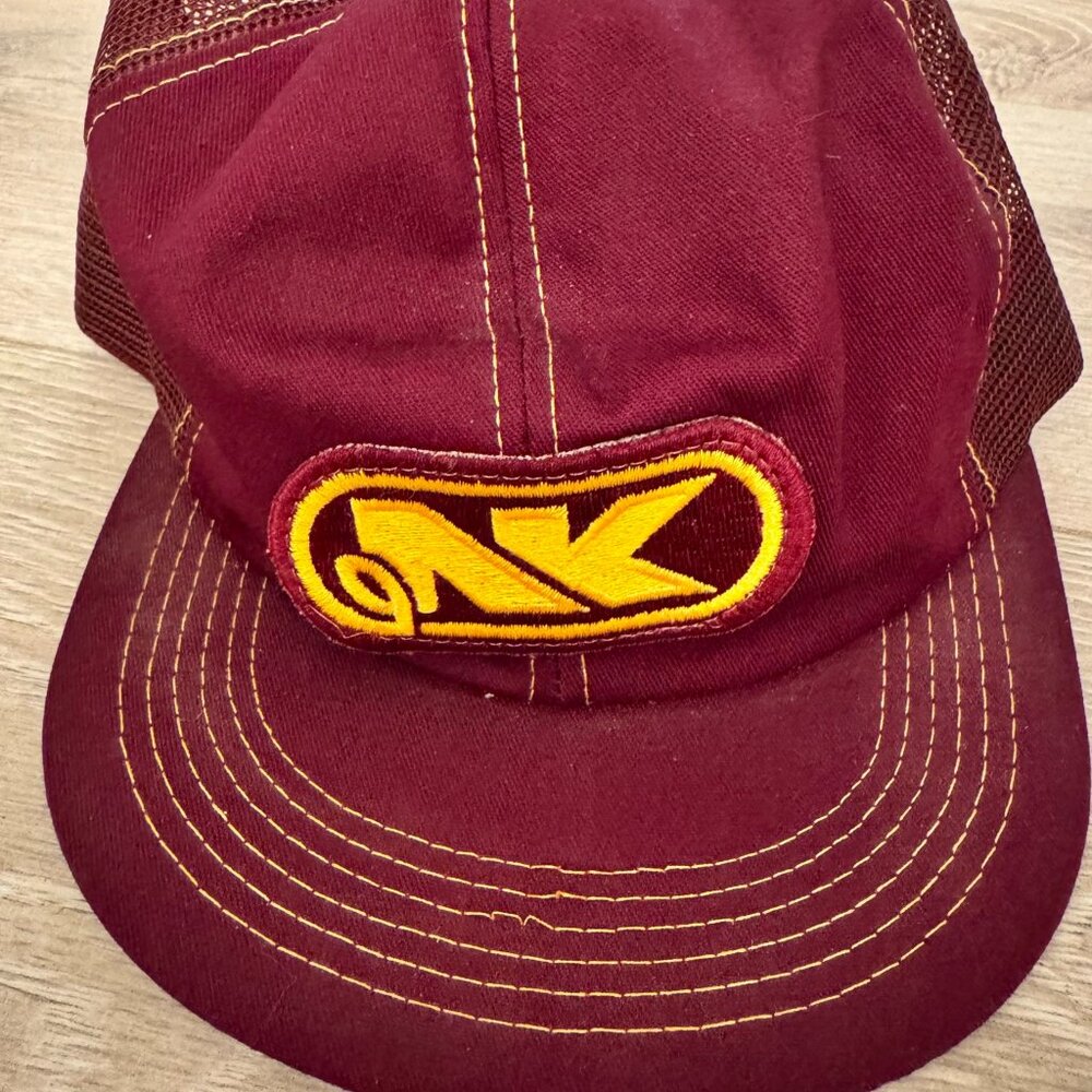 Vintage NK Patch Farm Seed Trucker‎ Hat Mesh Snapback Maroon